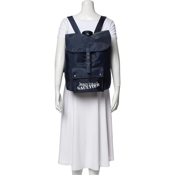 NEW JEAN PAUL GAULTIER Weekend Polyester Drawstring Backpack Bag in Navy main image 9